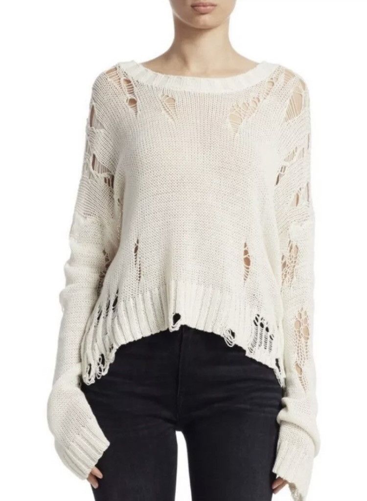 R13 Shredded side slit Sweater. Medium Size M / US 6-8 / IT 42-44 - 6 Thumbnail