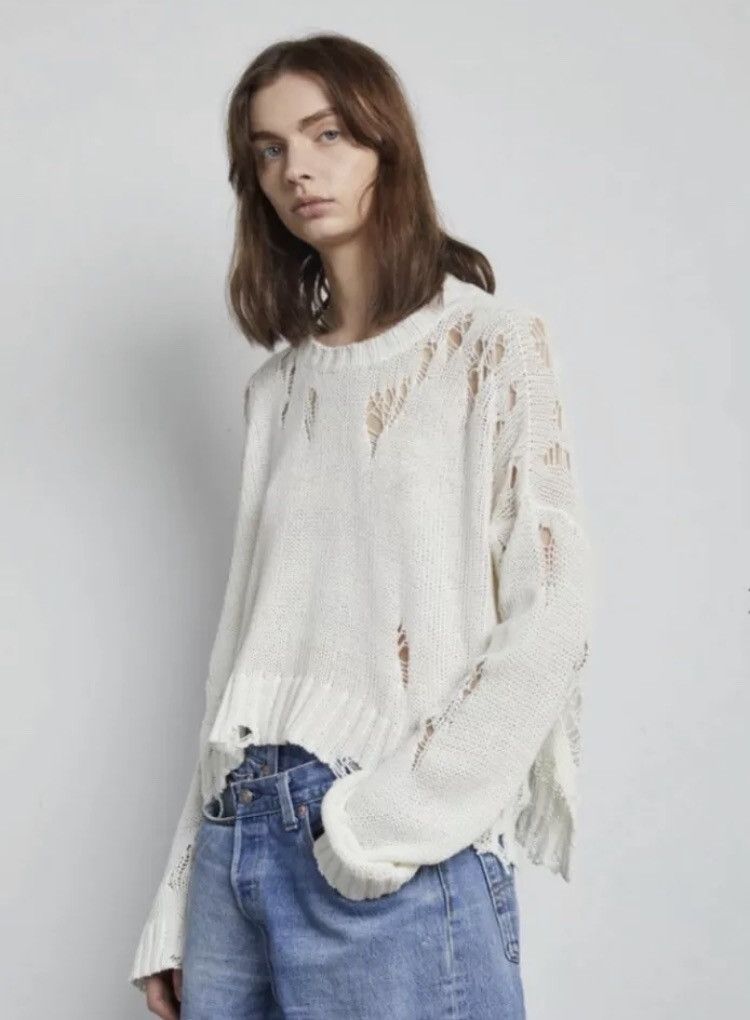 R13 Shredded side slit Sweater. Medium Size M / US 6-8 / IT 42-44 - 8 Thumbnail