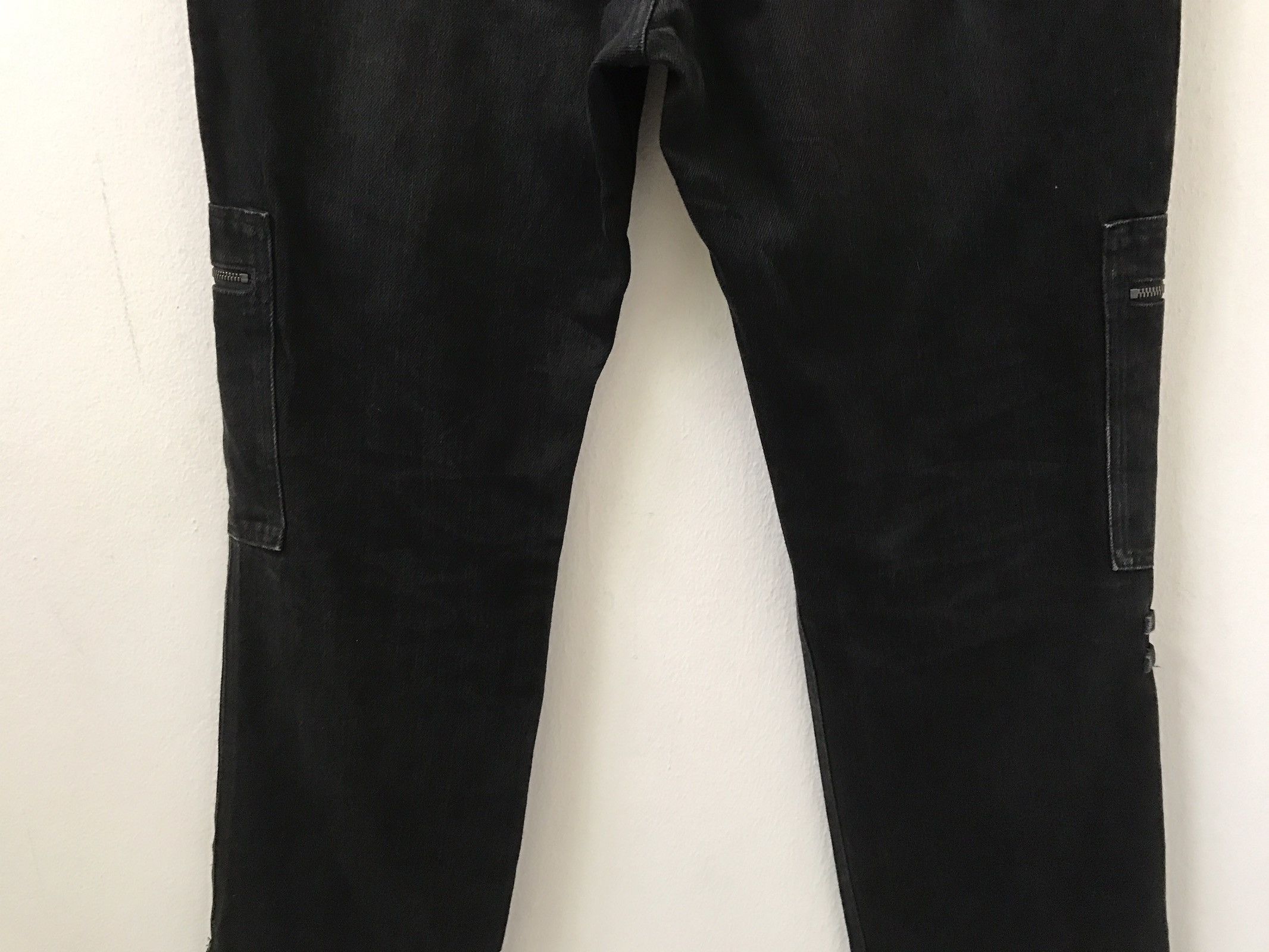 Vintage Royal Palm Made in Japan Zippers Black Bondage Cargo Denim Size US 34 / EU 50 - 9 Thumbnail