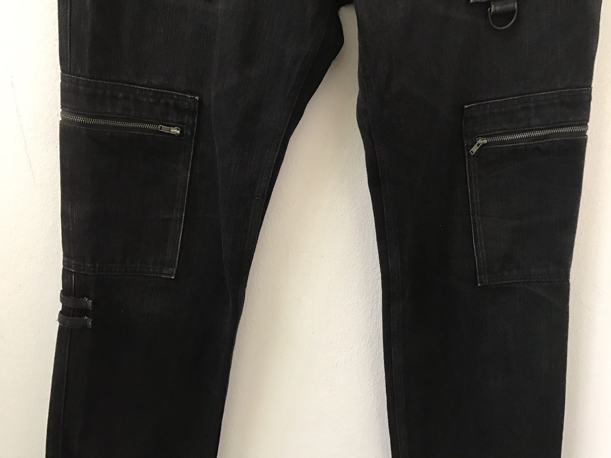 Vintage Royal Palm Made in Japan Zippers Black Bondage Cargo Denim Size US 34 / EU 50 - 5 Thumbnail