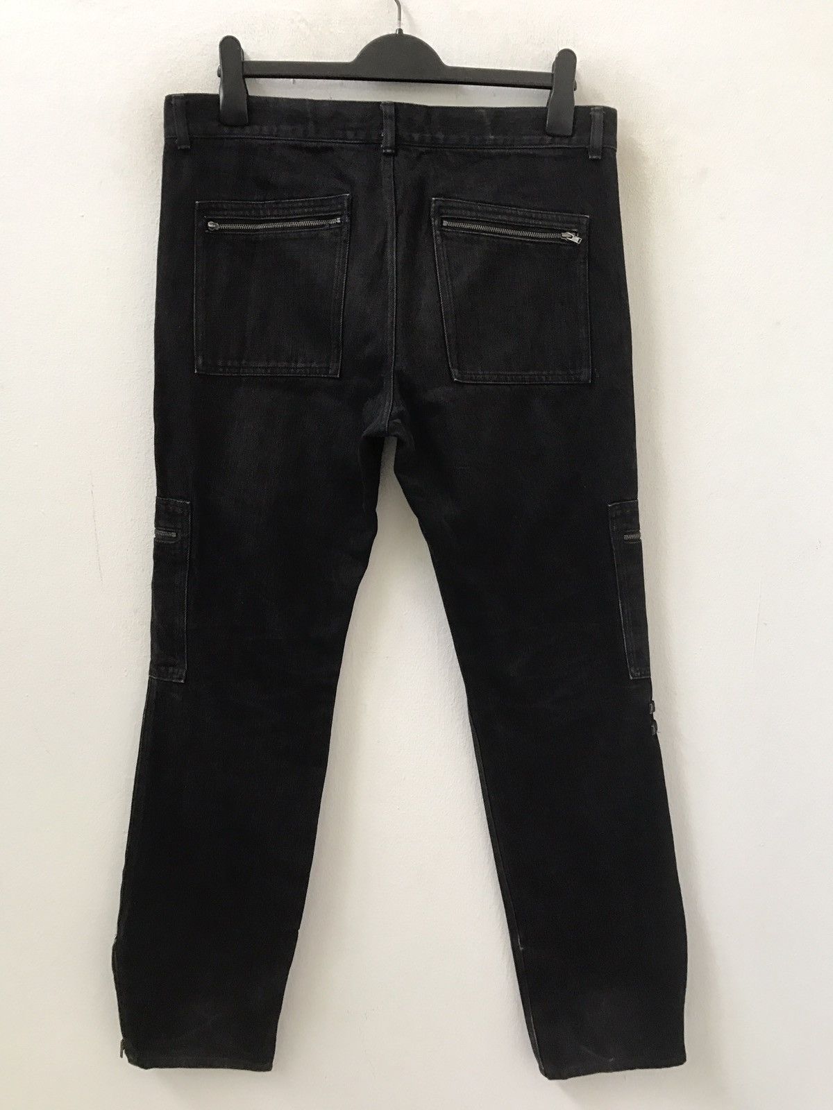 Vintage Royal Palm Made in Japan Zippers Black Bondage Cargo Denim Size US 34 / EU 50 - 7 Thumbnail