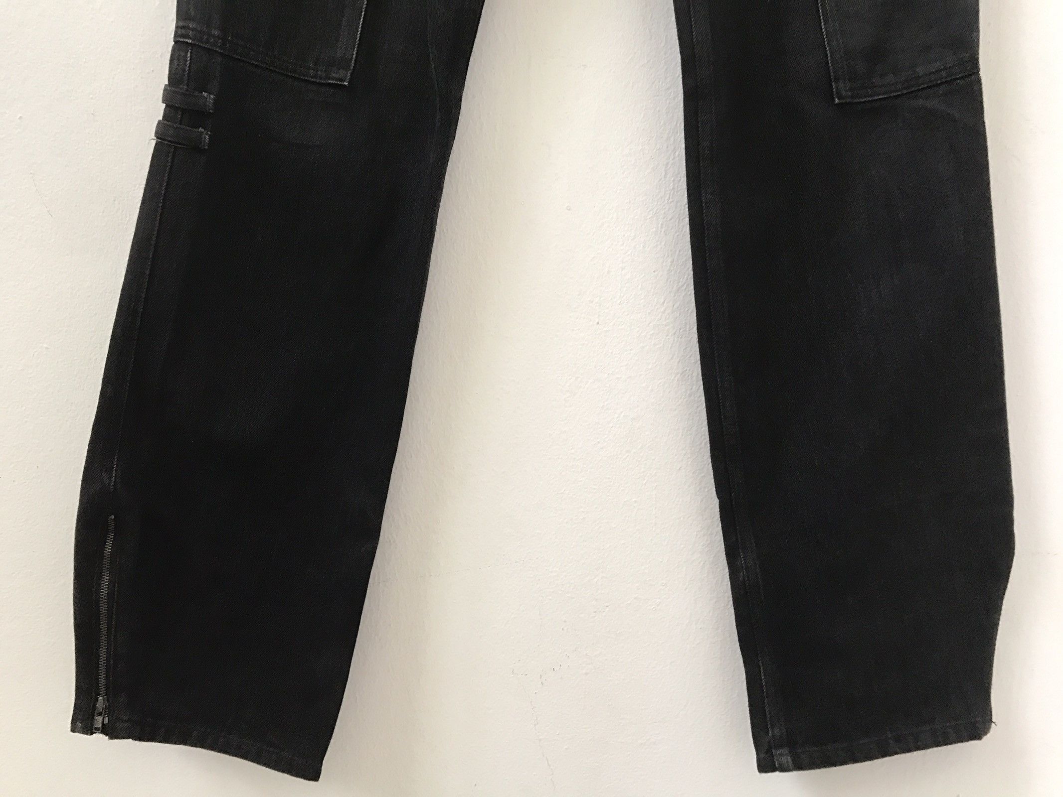 Vintage Royal Palm Made in Japan Zippers Black Bondage Cargo Denim Size US 34 / EU 50 - 6 Thumbnail