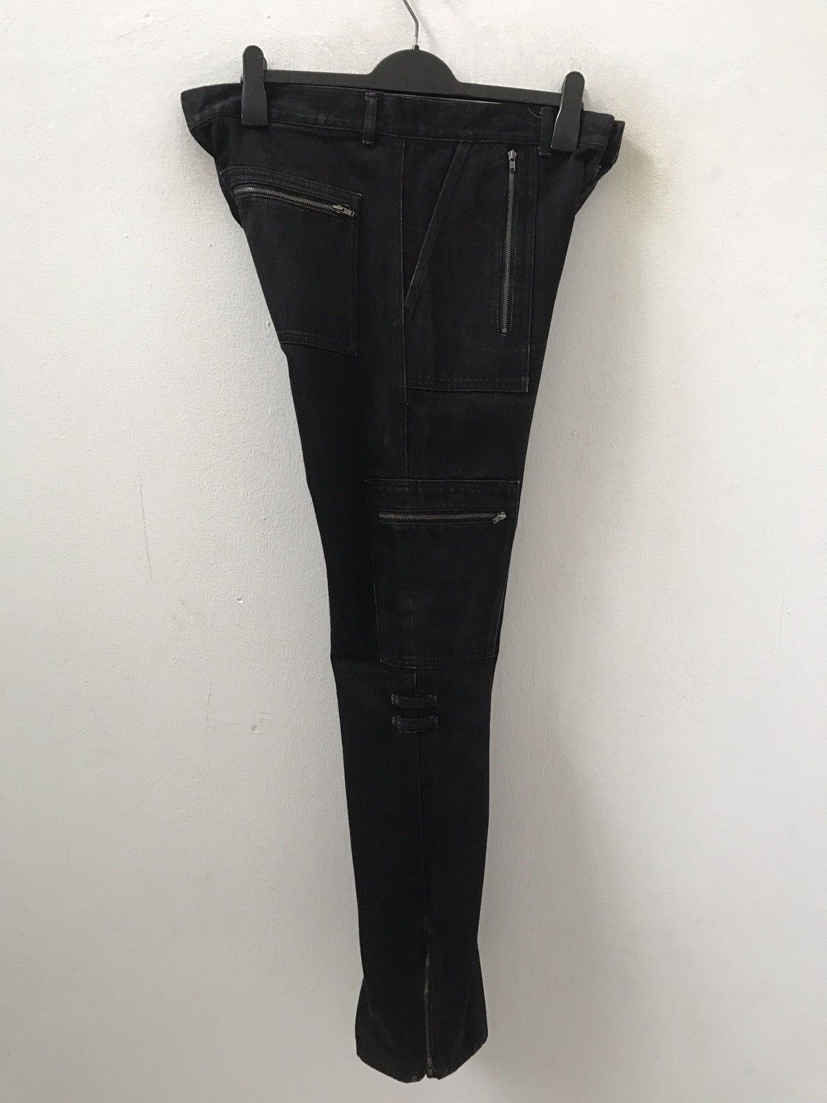 Vintage Royal Palm Made in Japan Zippers Black Bondage Cargo Denim Size US 34 / EU 50 - 14 Thumbnail