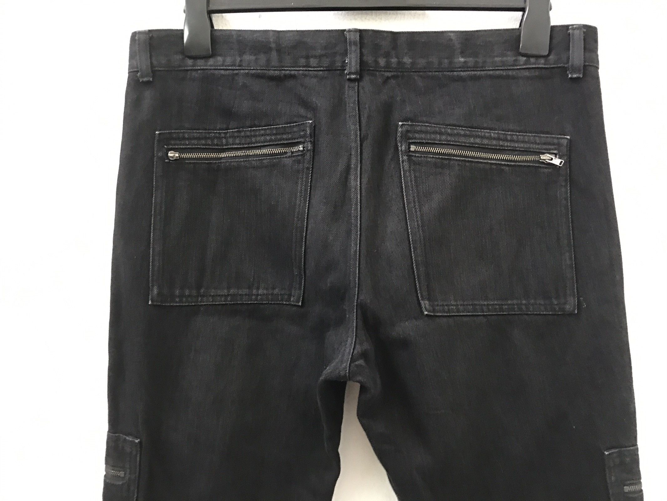 Vintage Royal Palm Made in Japan Zippers Black Bondage Cargo Denim Size US 34 / EU 50 - 8 Thumbnail