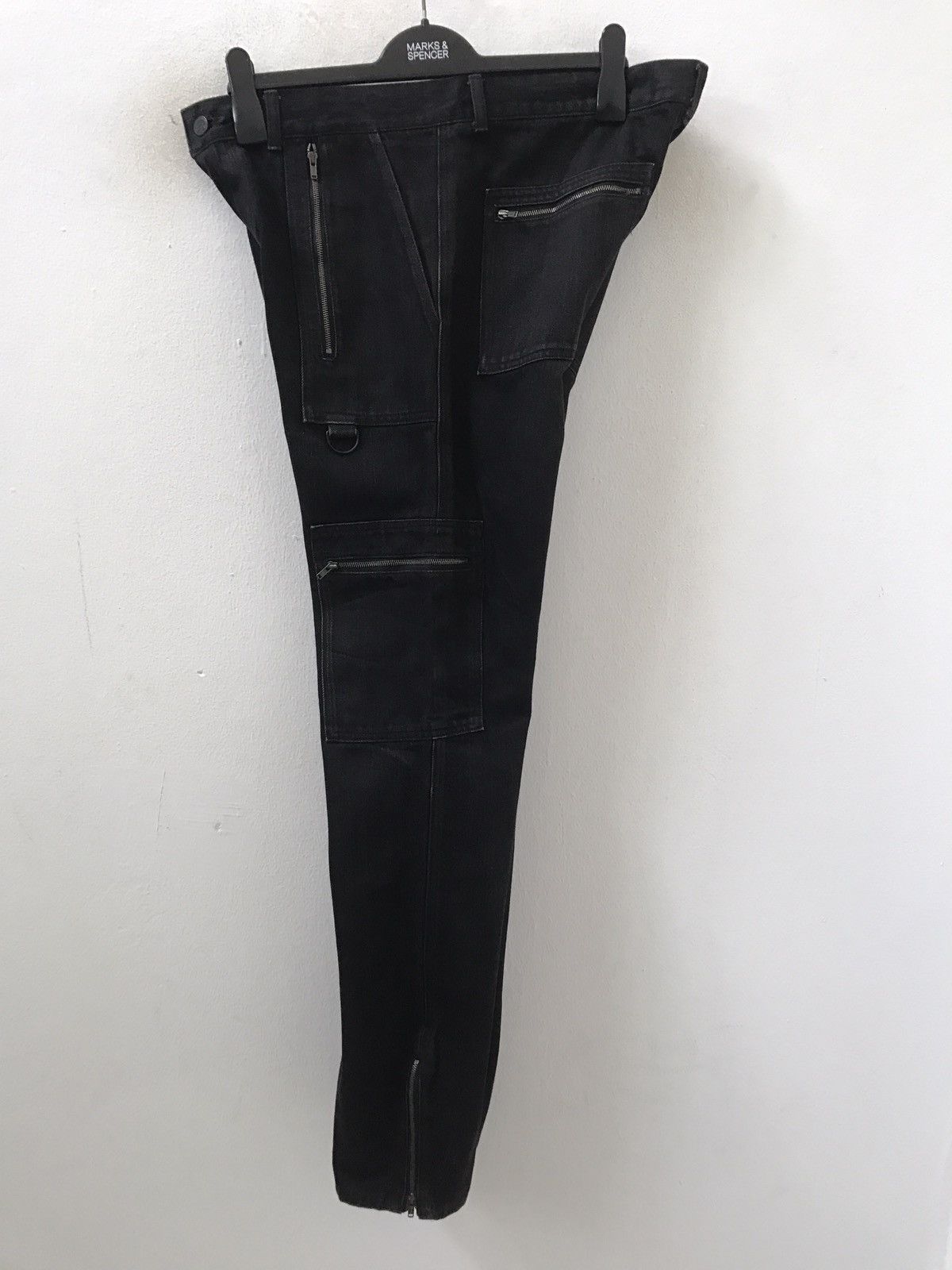 Vintage Royal Palm Made in Japan Zippers Black Bondage Cargo Denim Size US 34 / EU 50 - 11 Thumbnail
