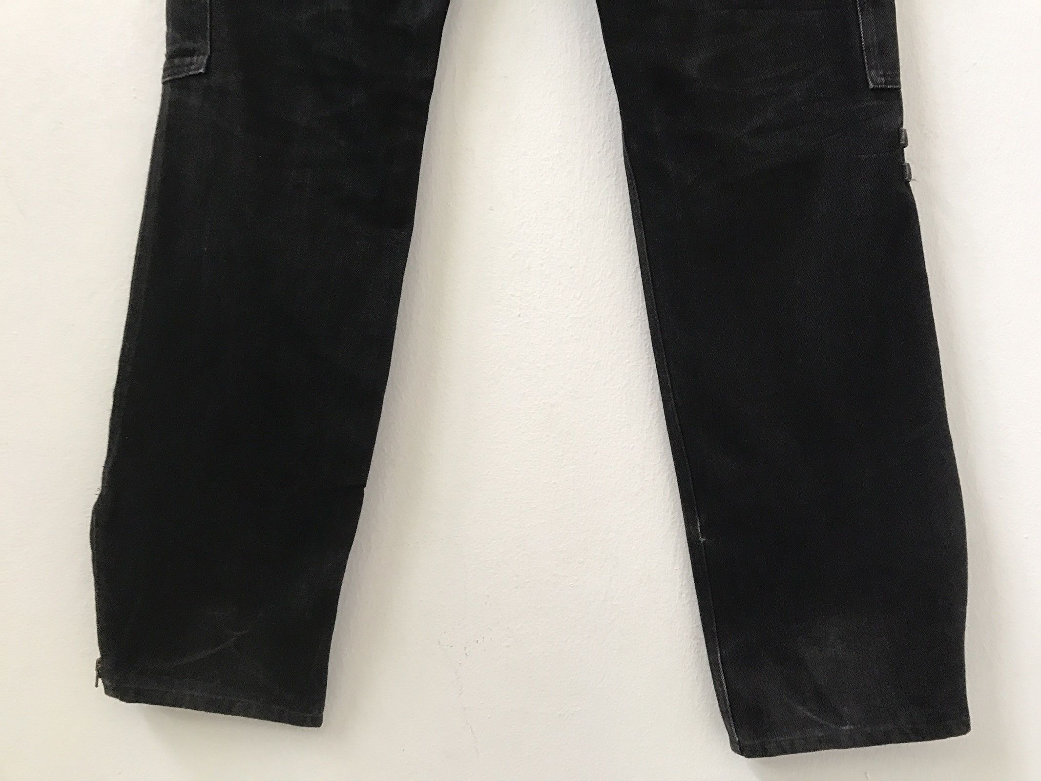 Vintage Royal Palm Made in Japan Zippers Black Bondage Cargo Denim Size US 34 / EU 50 - 10 Thumbnail