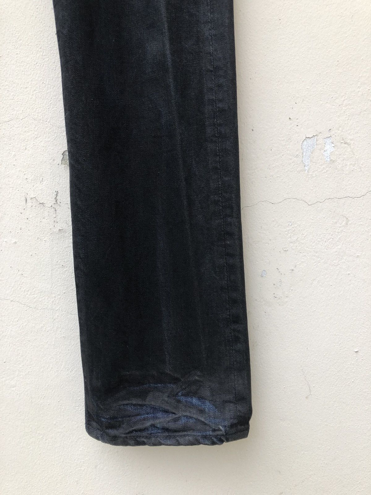 SEMBL Vintage SEMBL Japan Blue Denim Waxed Black Flare Jeans Size US 30 / EU 46 - 14 Thumbnail