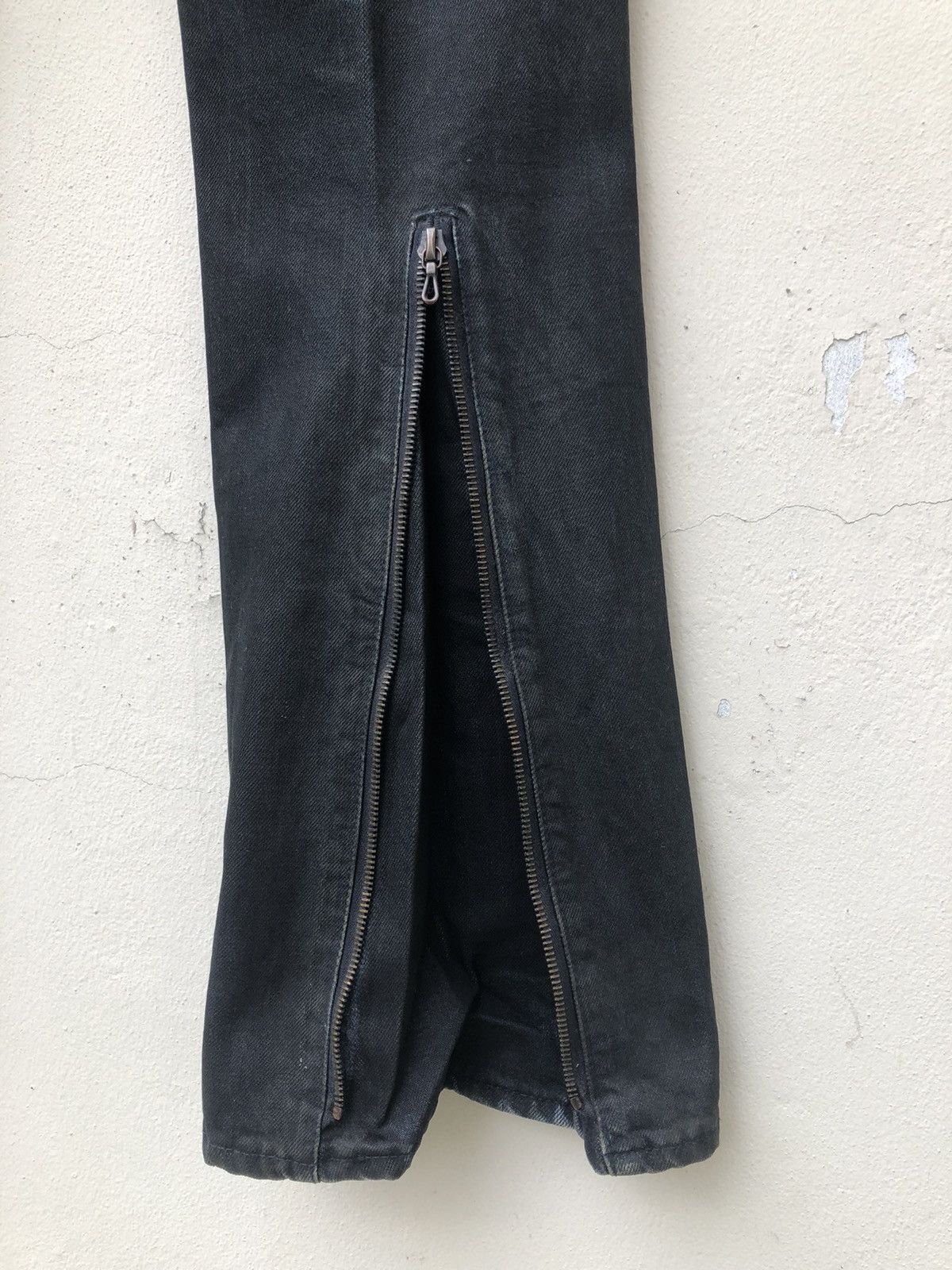 SEMBL Vintage SEMBL Japan Blue Denim Waxed Black Flare Jeans Size US 30 / EU 46 - 23 Thumbnail