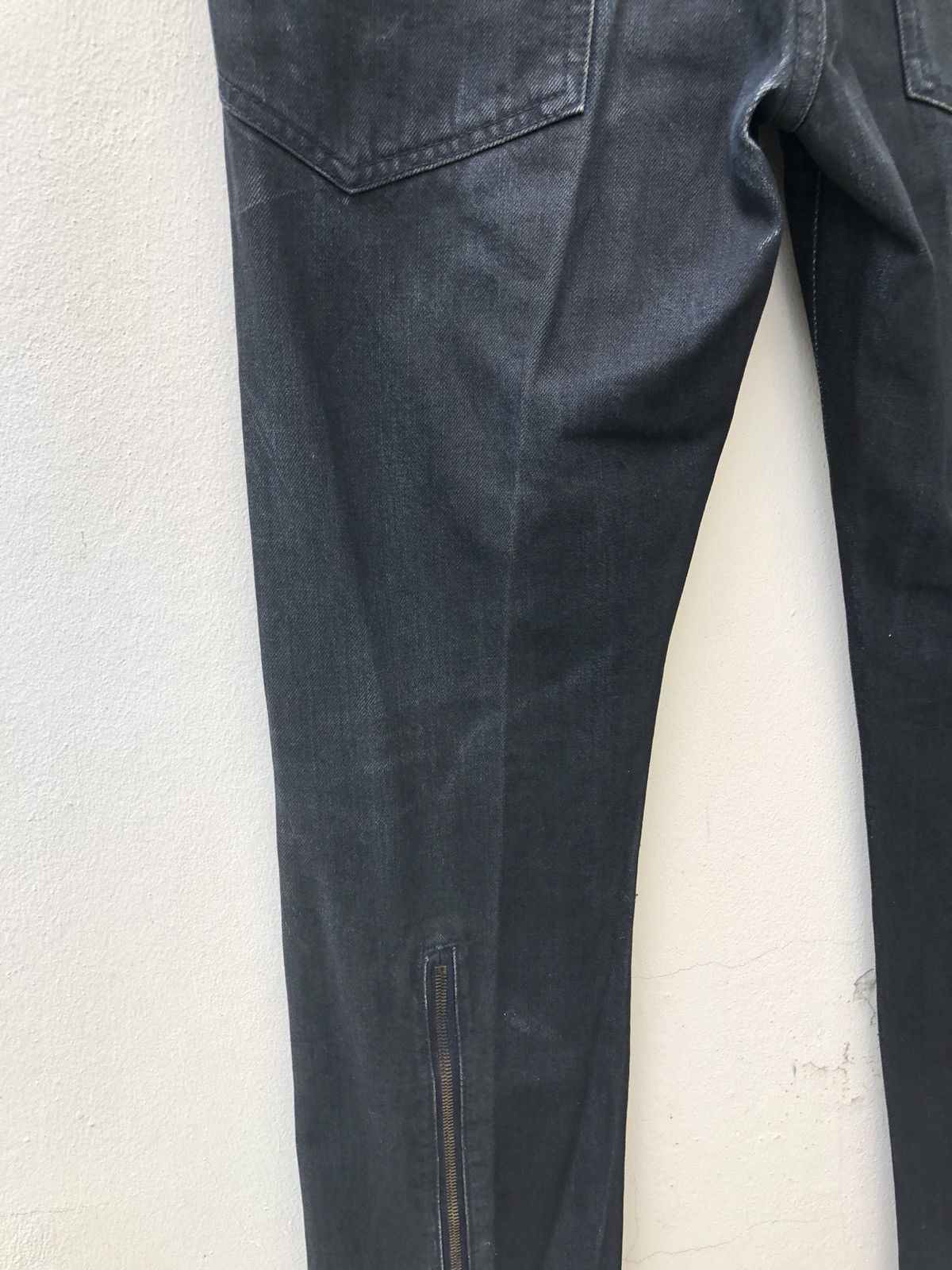 SEMBL Vintage SEMBL Japan Blue Denim Waxed Black Flare Jeans Size US 30 / EU 46 - 18 Thumbnail