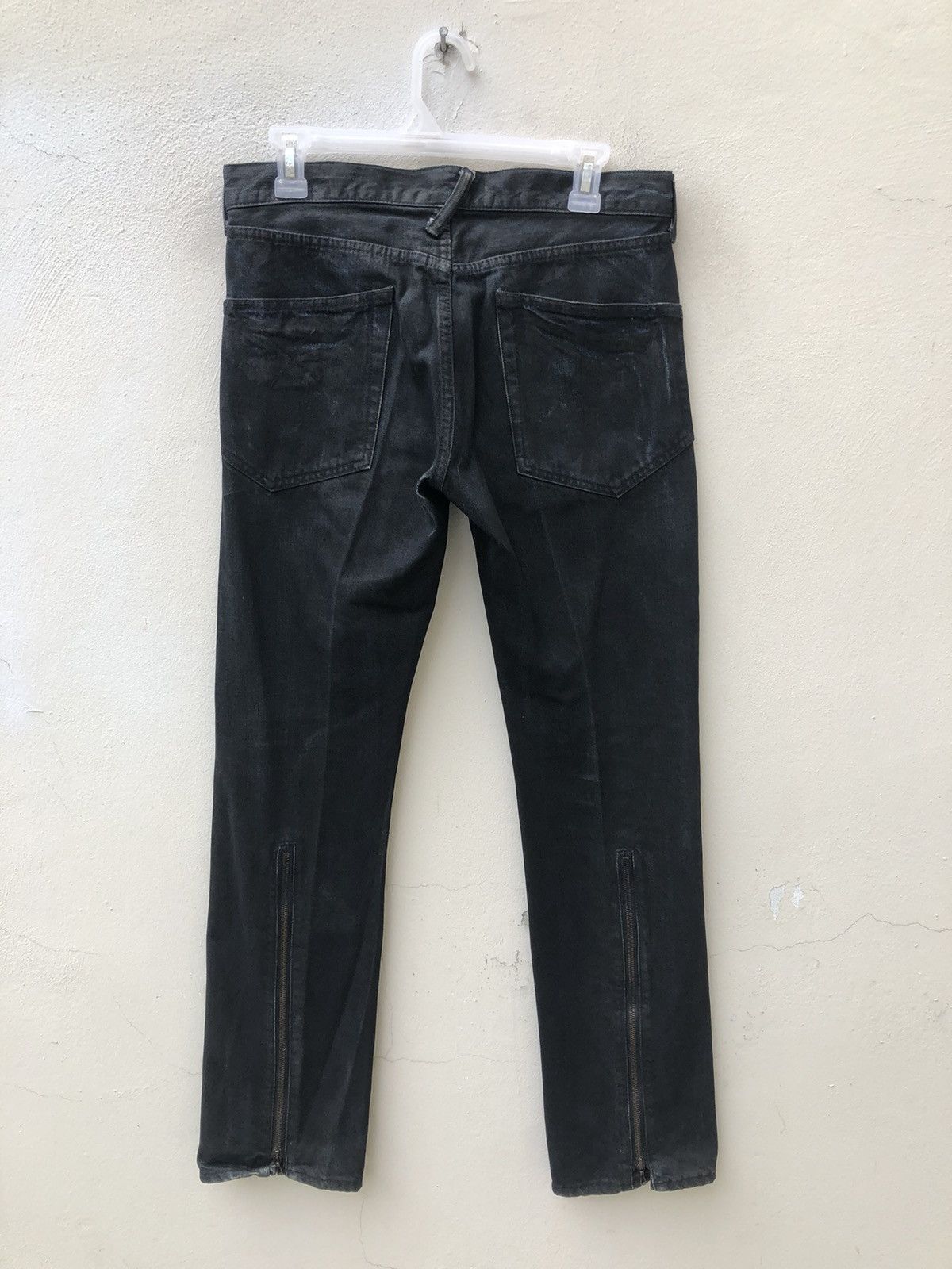 SEMBL Vintage SEMBL Japan Blue Denim Waxed Black Flare Jeans Size US 30 / EU 46 - 15 Thumbnail