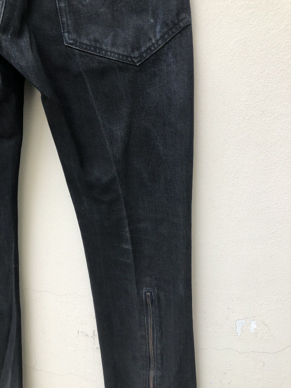 SEMBL Vintage SEMBL Japan Blue Denim Waxed Black Flare Jeans Size US 30 / EU 46 - 21 Thumbnail