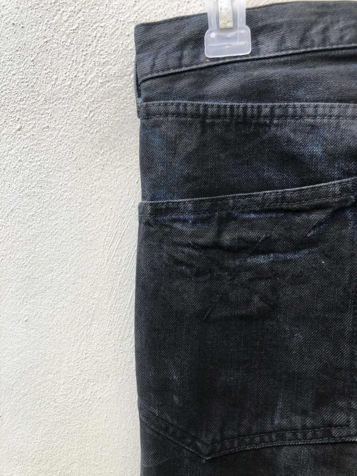 SEMBL Vintage SEMBL Japan Blue Denim Waxed Black Flare Jeans Size US 30 / EU 46 - 17 Thumbnail