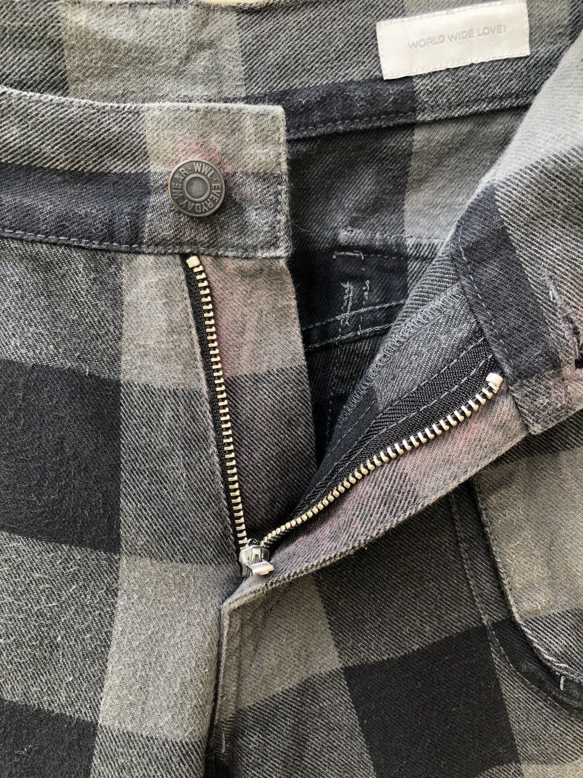 Vintage Japan Brand WORLD WIDE LOVE! Tartan Punk Zipper Bondage Size US 30 / EU 46 - 12 Thumbnail