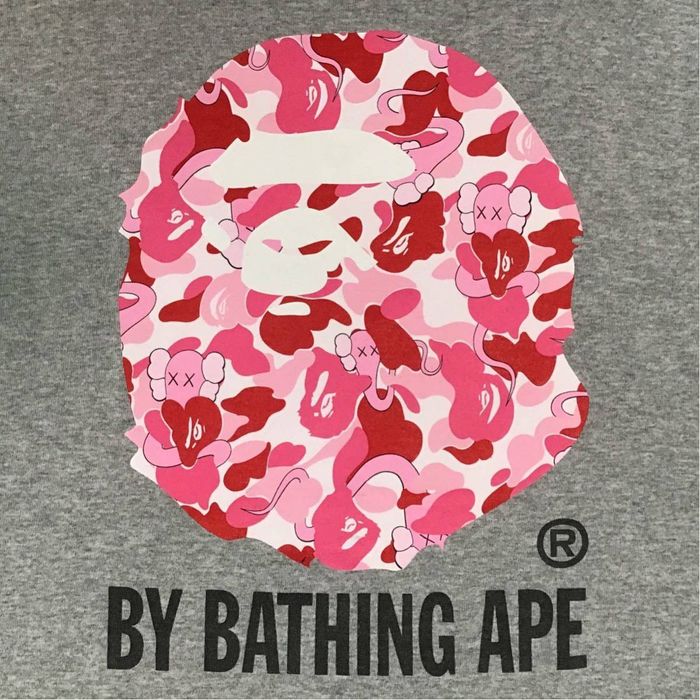 Bape BAPE × kaws ape head T-shirt ABC camo pink bendy | Grailed