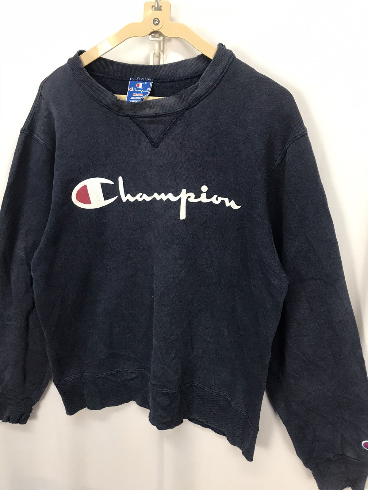 Champion × Vintage Vintage champion spellout distressed sweatshirt Size US S / EU 44-46 / 1 - 6 Thumbnail