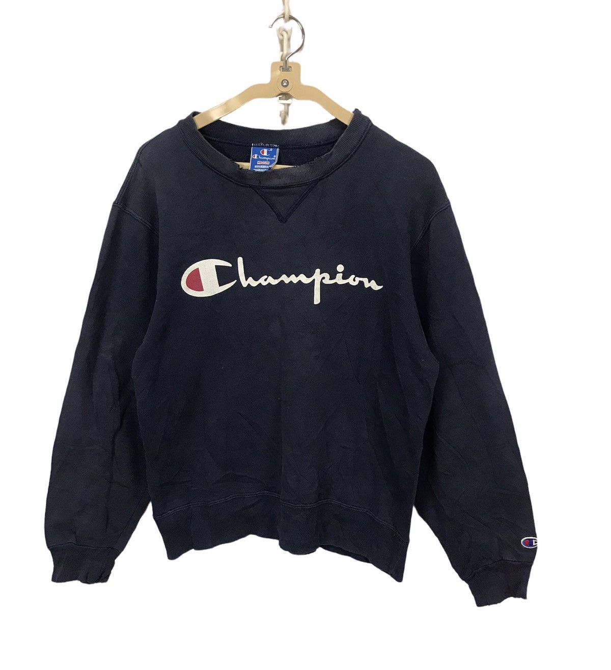 Champion × Vintage Vintage champion spellout distressed sweatshirt Size US S / EU 44-46 / 1 - 1 Thumbnail