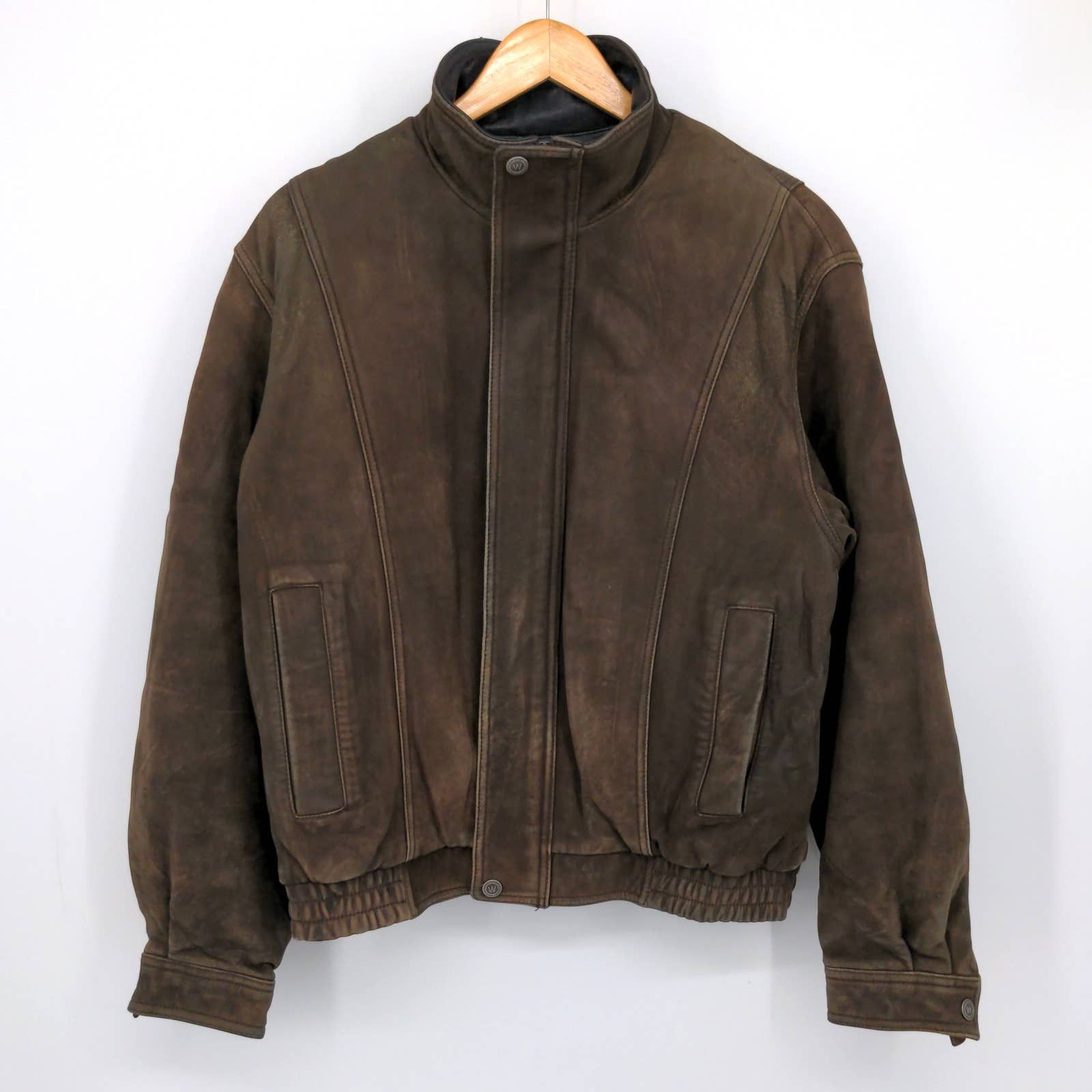 image of Leather Jacket x Vintage Wilsons Leather Thinsulate Motorcycle Jacket Bike Distressed in Brown (Siz