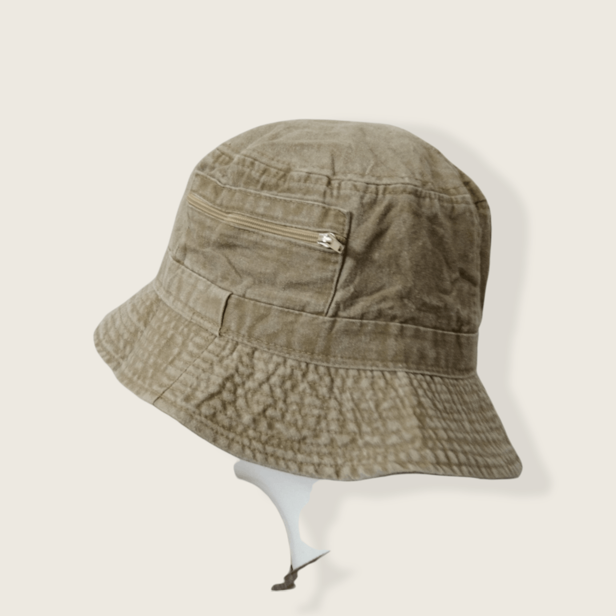 Japanese Brand VINTAGE BUCKET HAT WITH SIDE ZIPPER POCKETS Size ONE SIZE - 5 Thumbnail