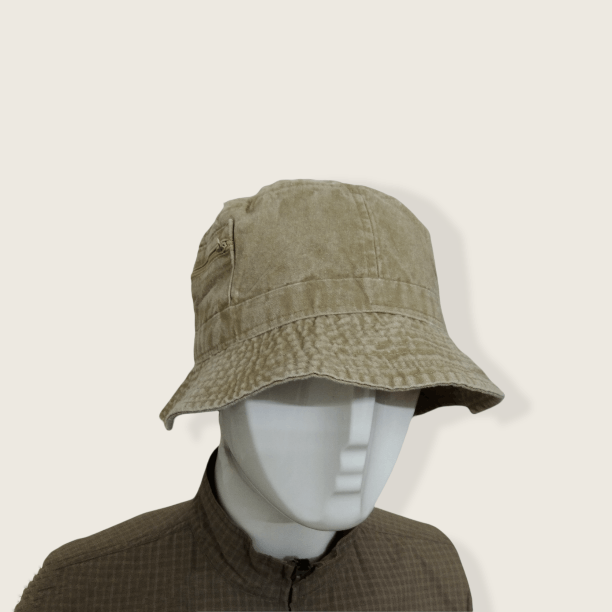 Japanese Brand VINTAGE BUCKET HAT WITH SIDE ZIPPER POCKETS Size ONE SIZE - 6 Thumbnail