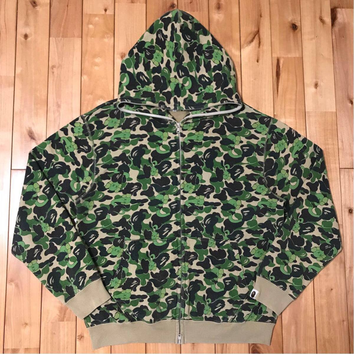 Bape BAPE kaws bendy ABC camo full zip hoodie ape NIGO | Grailed