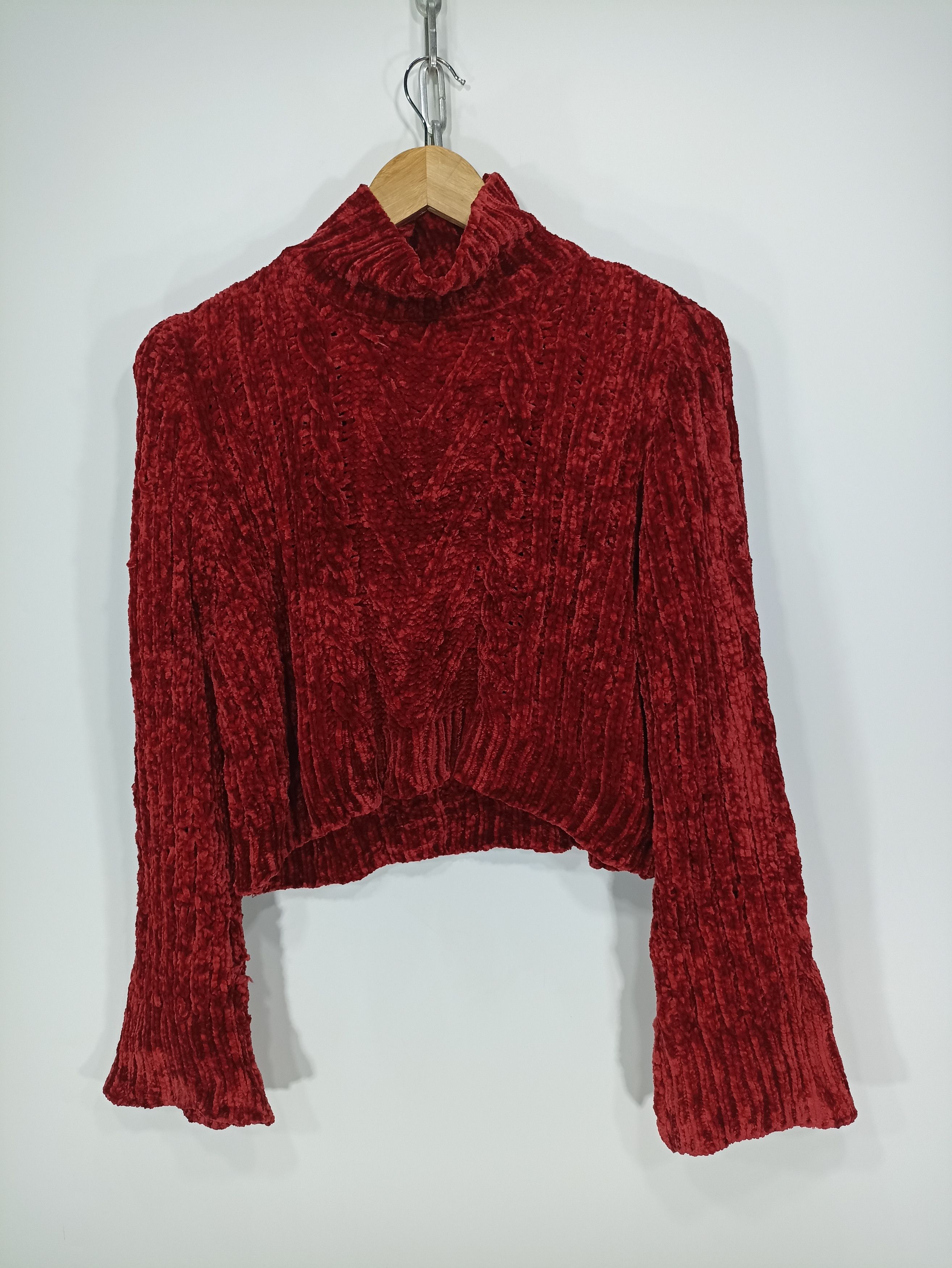 Designer × Homespun Knitwear × Japanese Brand Kastane Flared Sleeve Croped Sweater Size US M / EU 48-50 / 2 - 1 Thumbnail