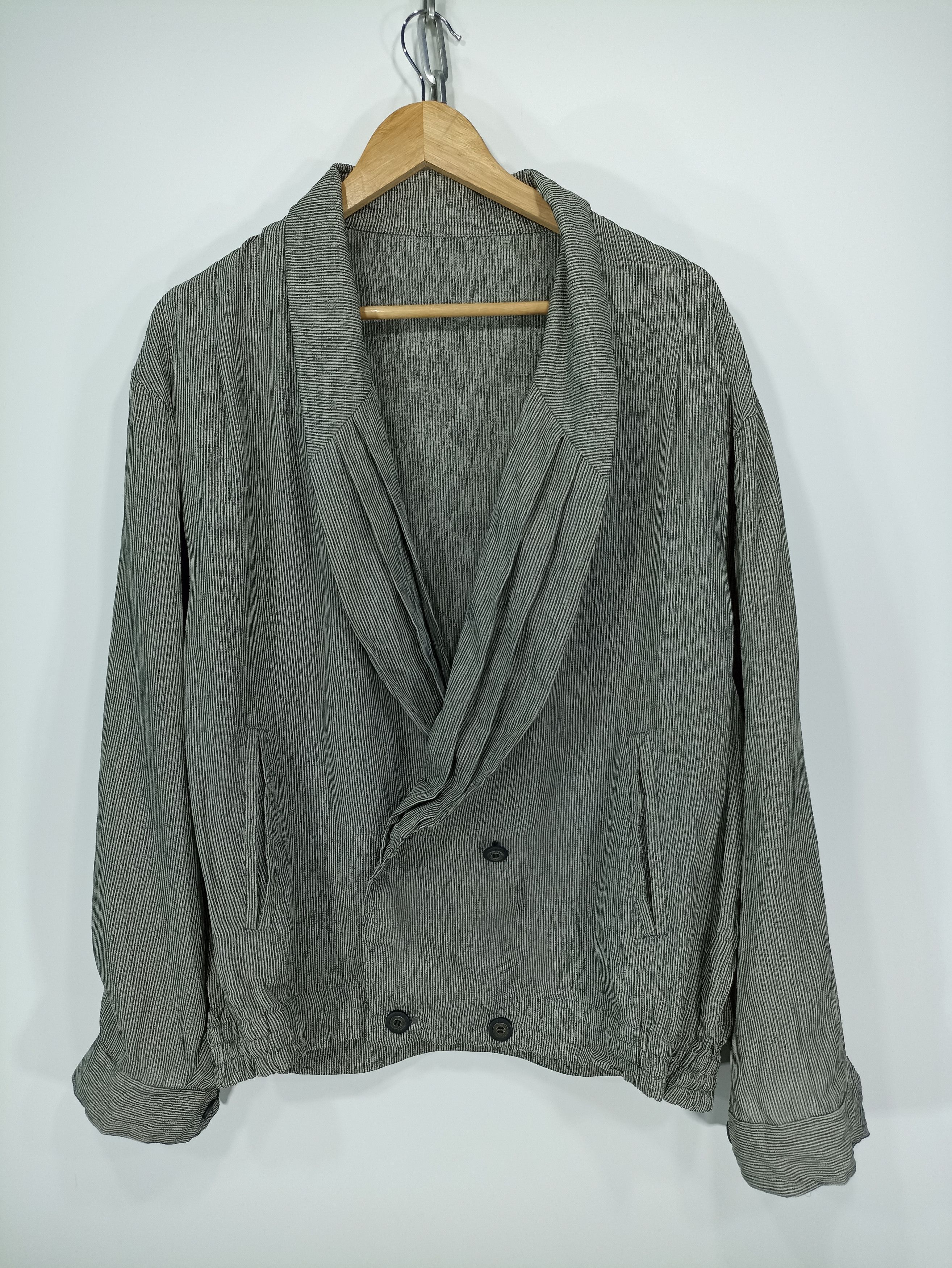 Japanese Brand × Vintage Vintage Hickory Stripe Cardigan jacket Size US L / EU 52-54 / 3 - 1 Thumbnail