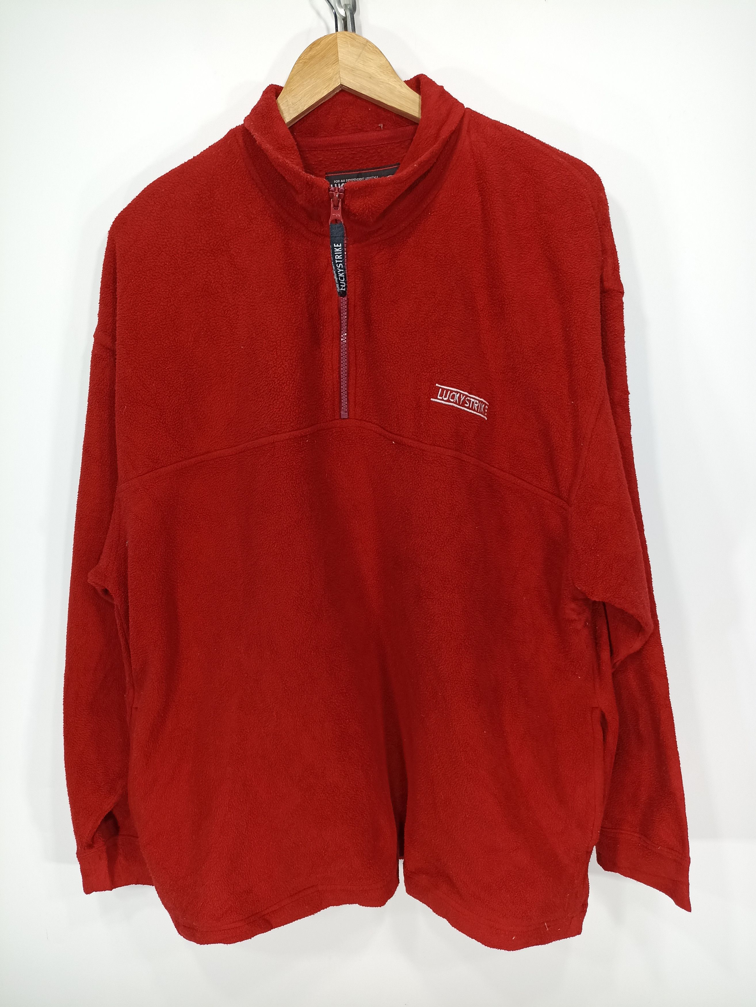 Japanese Brand × Vintage Vintage Lucky Strike Fleece Outdoor Sweatshirts Size US L / EU 52-54 / 3 - 1 Thumbnail
