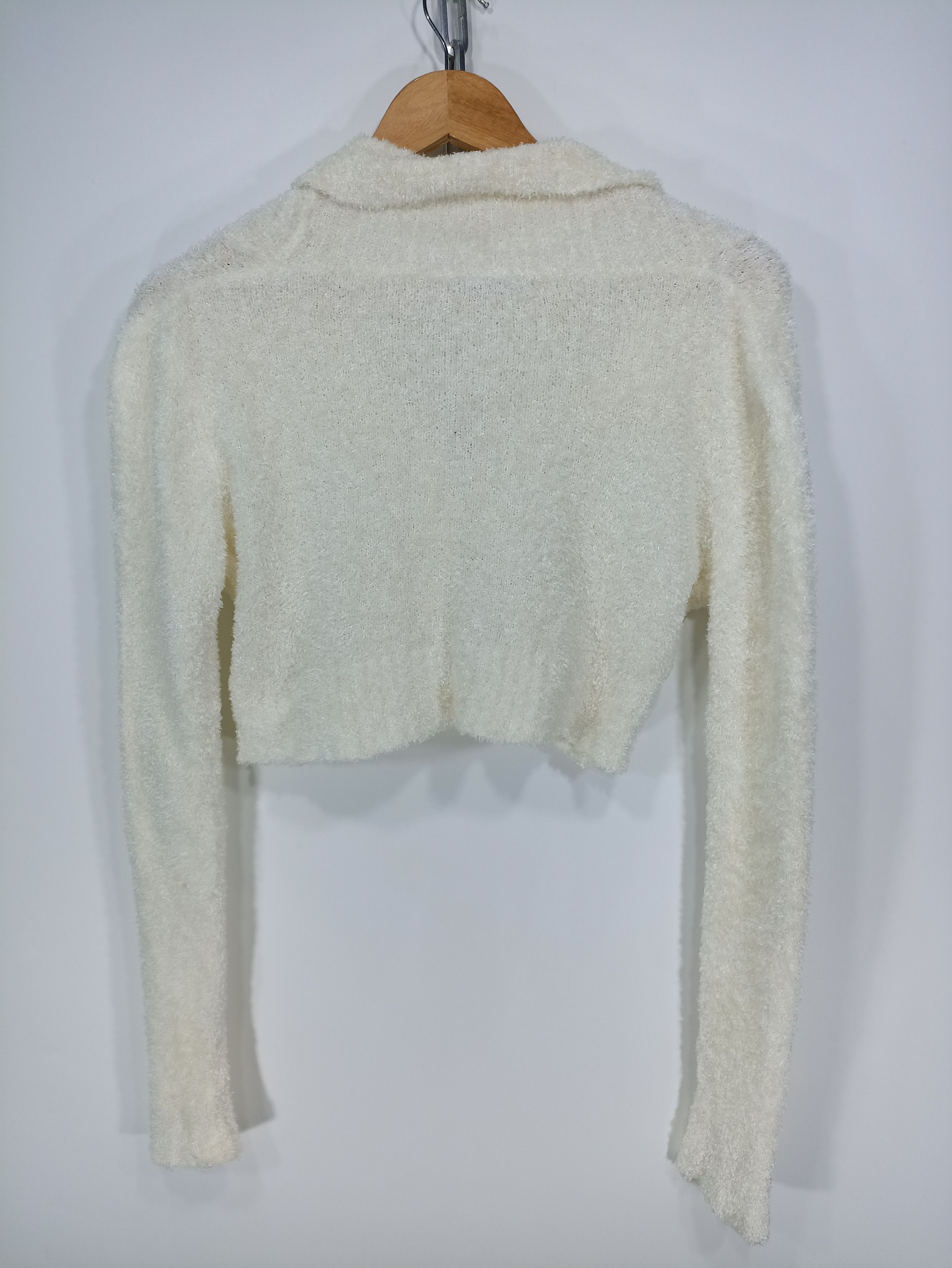 Japanese Brand Elvence pile Fleece Croptop Cardigan sweater Size L / US 10 / IT 46 - 4 Thumbnail