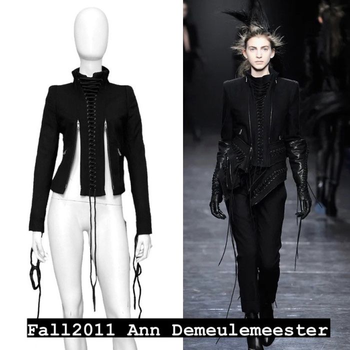 Ann Demeulemeester Ann Demeulemeester fall 2011 wool corset lace zip jacket  36