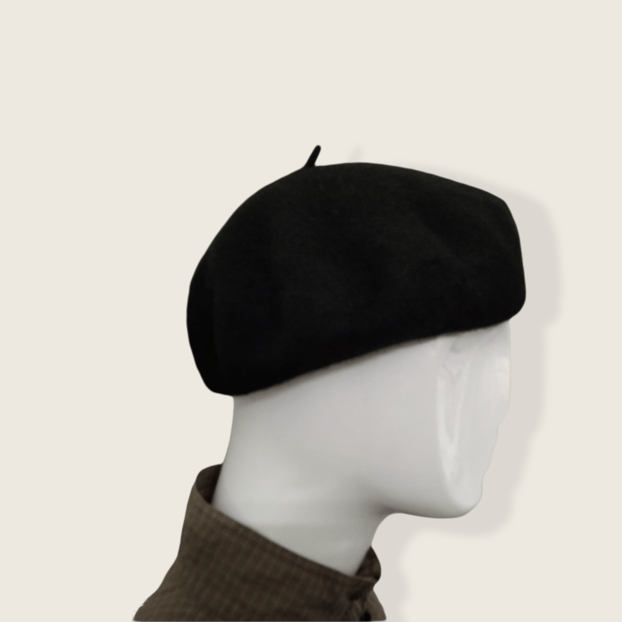 H&M VINTAGE H&M BLACK WOOL BARET Size ONE SIZE - 4 Thumbnail