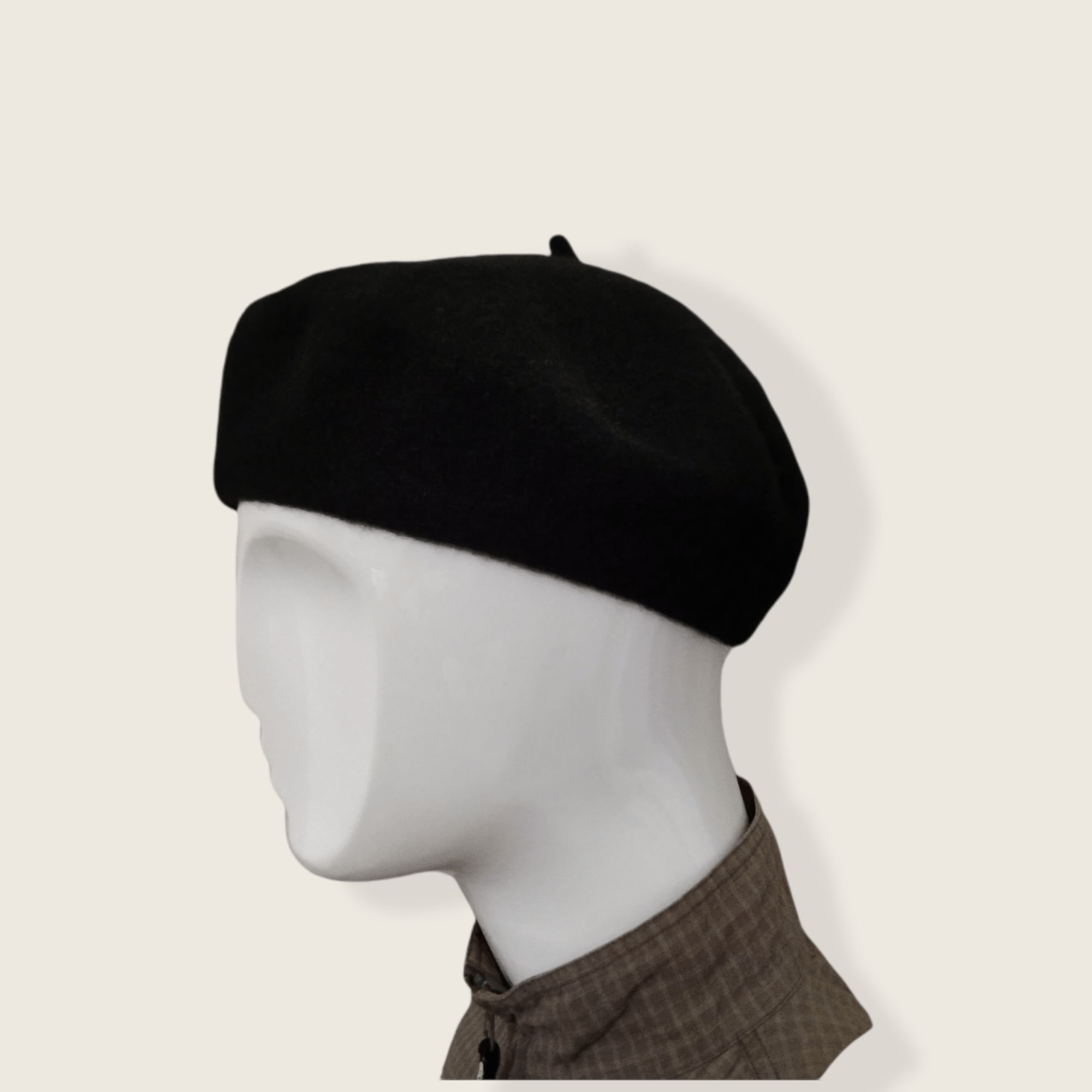 H&M VINTAGE H&M BLACK WOOL BARET Size ONE SIZE - 5 Thumbnail