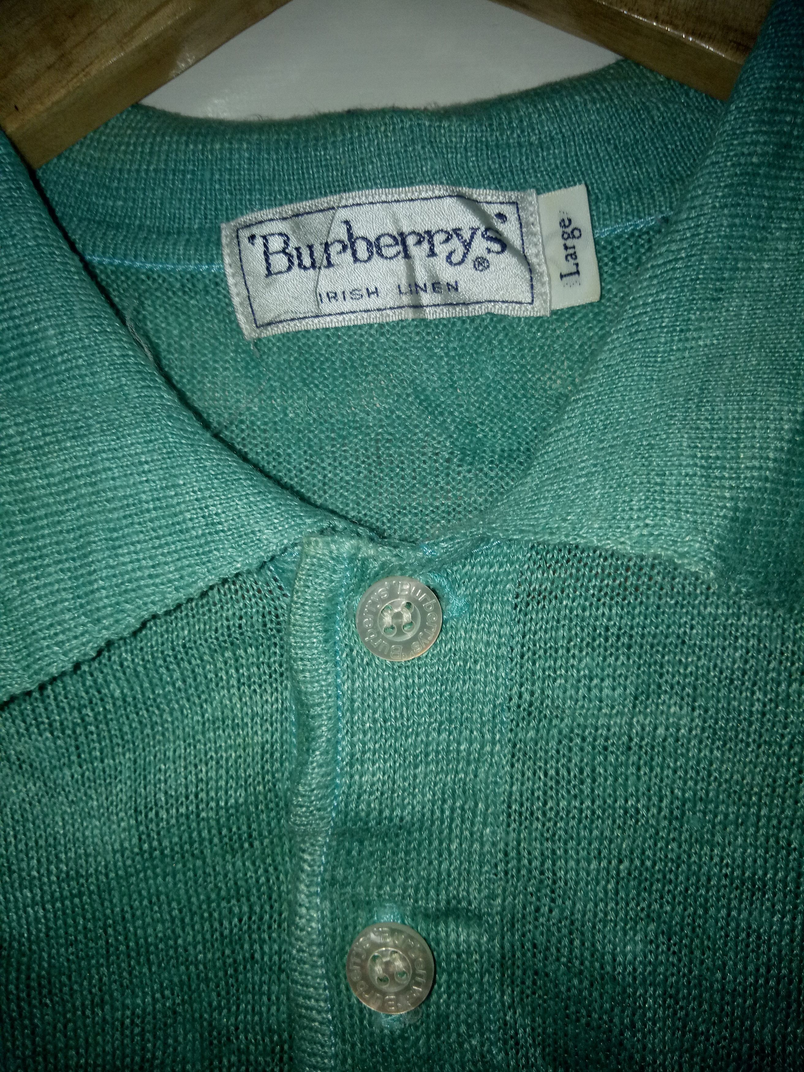 Burberry × Vintage Vintage Burberrys Irish Linen Sweatshirt Shortsleeve Size US M / EU 48-50 / 2 - 3 Thumbnail