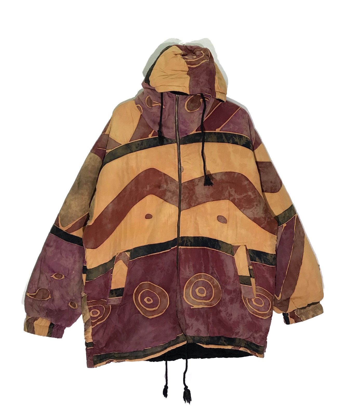 Japanese Brand Yen Boss Patch Work Art Design Rayon Hooded Jackets Size US XL / EU 56 / 4 - 1 Thumbnail