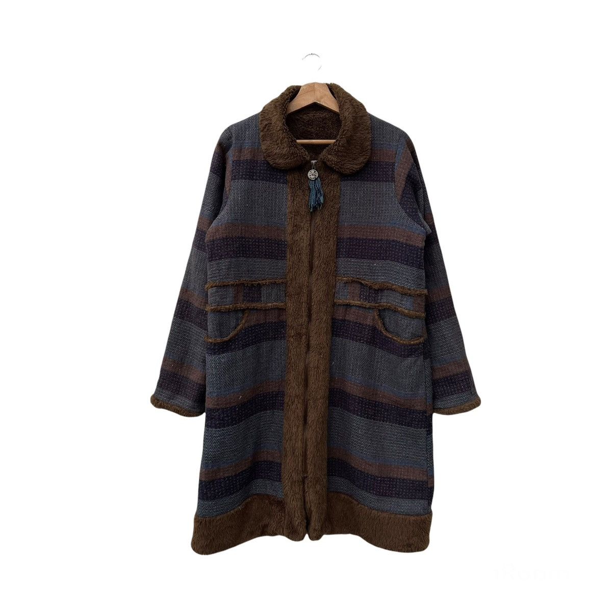 Japanese Brand MALAIKA PATCHWORK LONG JACKET INSPIRED BY BLUE BLUE JAPAN Size US M / EU 48-50 / 2 - 1 Thumbnail
