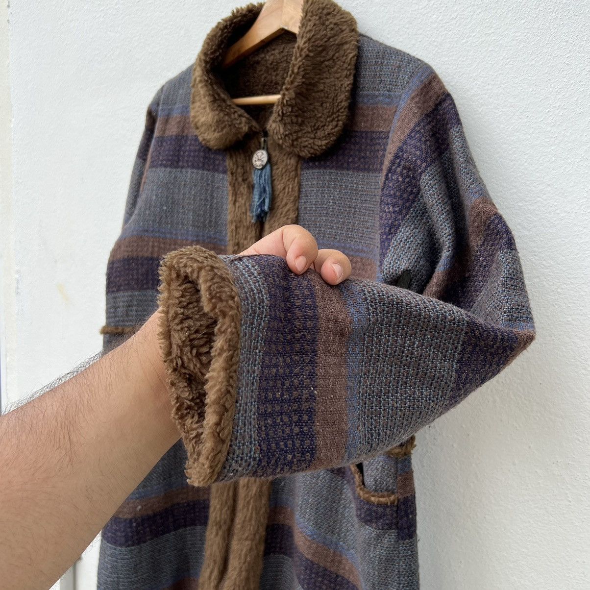 Japanese Brand MALAIKA PATCHWORK LONG JACKET INSPIRED BY BLUE BLUE JAPAN Size US M / EU 48-50 / 2 - 7 Thumbnail