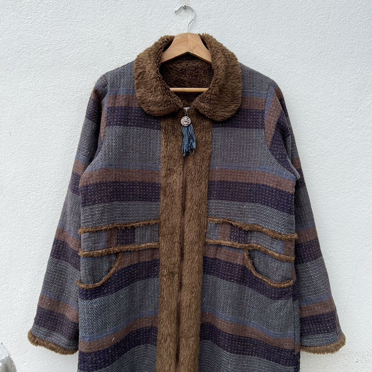 Japanese Brand MALAIKA PATCHWORK LONG JACKET INSPIRED BY BLUE BLUE JAPAN Size US M / EU 48-50 / 2 - 2 Thumbnail