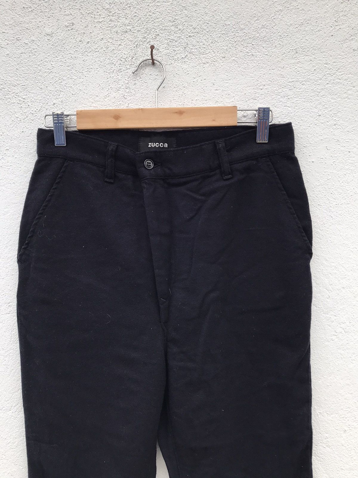 CABANE de ZUCCa × Designer × Issey Miyake Zucca Drop Crotch Cropped Wool Trousers Size US 29 - 2 Thumbnail