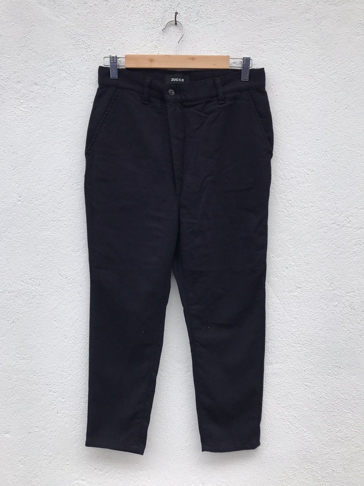 CABANE de ZUCCa × Designer × Issey Miyake Zucca Drop Crotch Cropped Wool Trousers Size US 29 - 1 Thumbnail