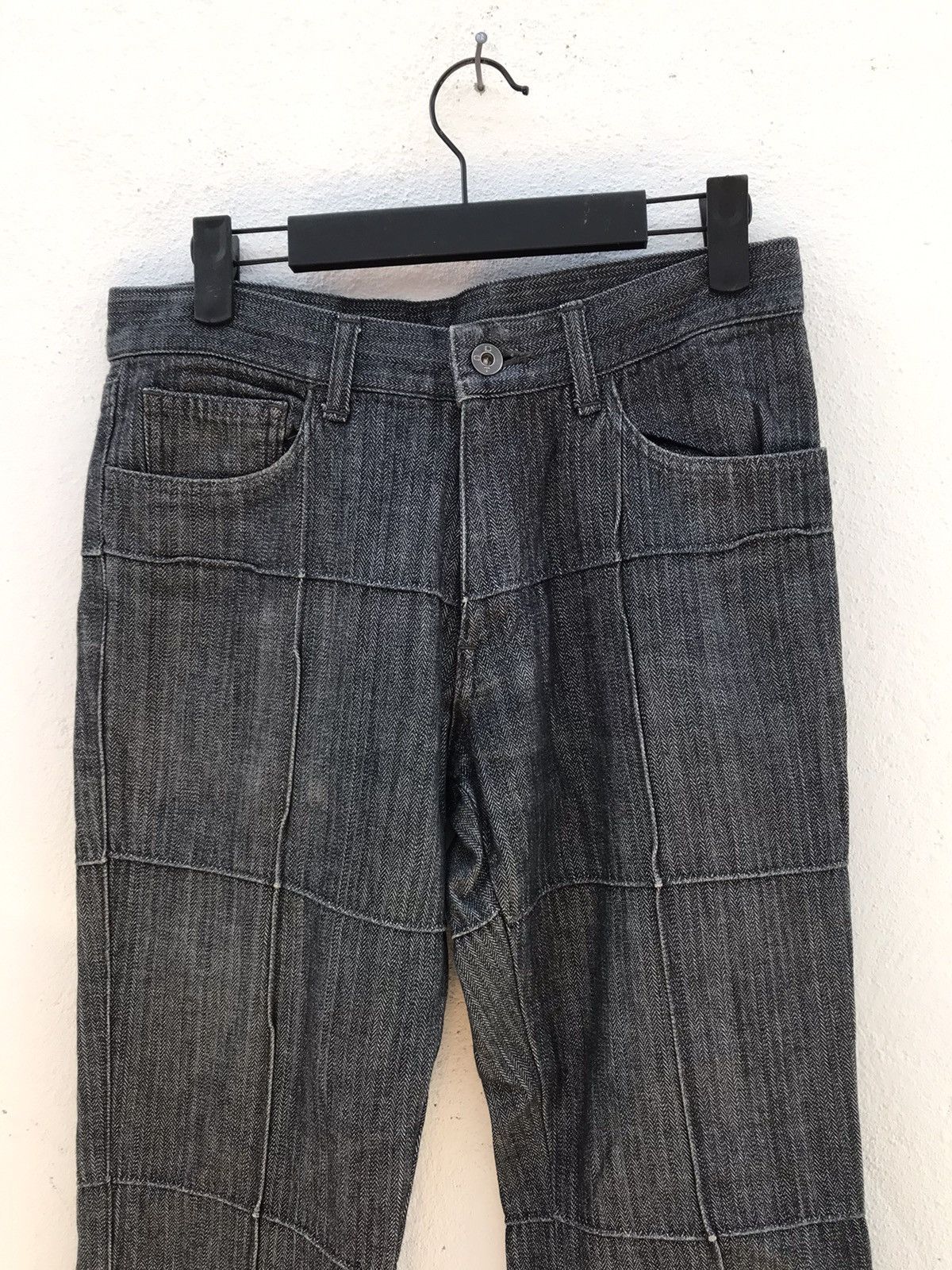 image of Made In Japan Boycott Plaid Embroidered Design Pants in Blue, Men's (Size 28)