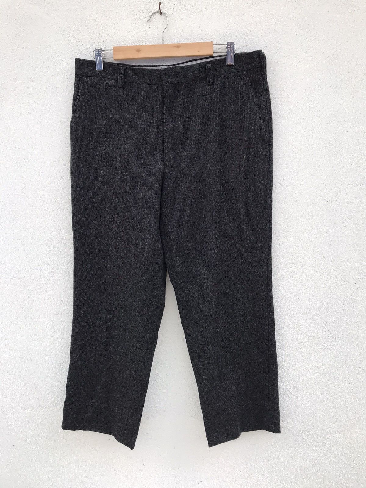 image of Cashmere Wool Cashmere Blends Wool Trousers in Grey, Men's (Size 34)