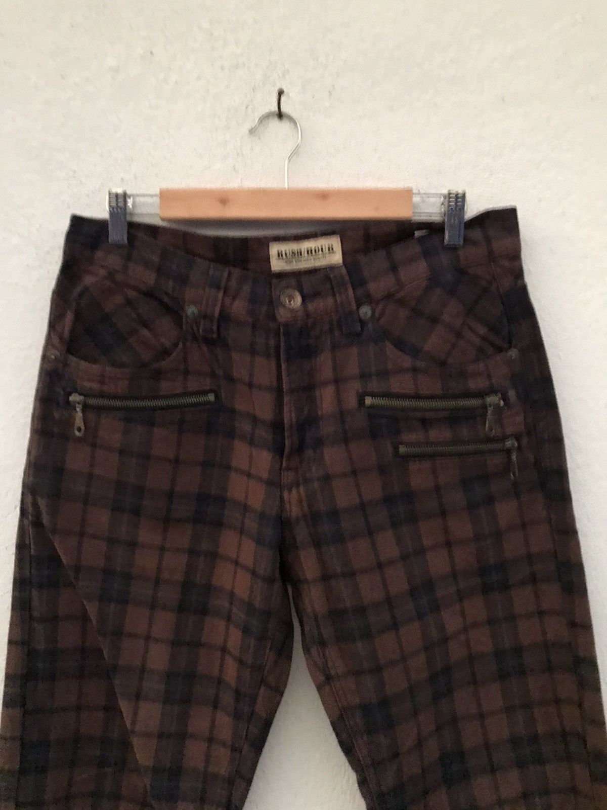 If Six Was Nine × Japanese Brand RUSH HOUR Check Zipper Trousers Size US 31 - 2 Thumbnail