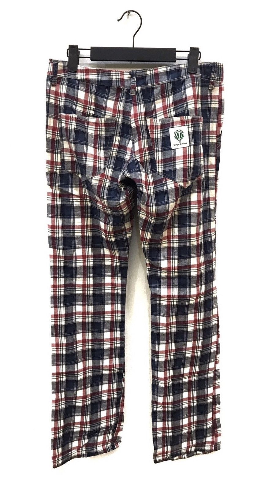 Japanese Brand Stripe Balloon Red Plaid Checked Baker Trousers Size US 29 - 2 Thumbnail