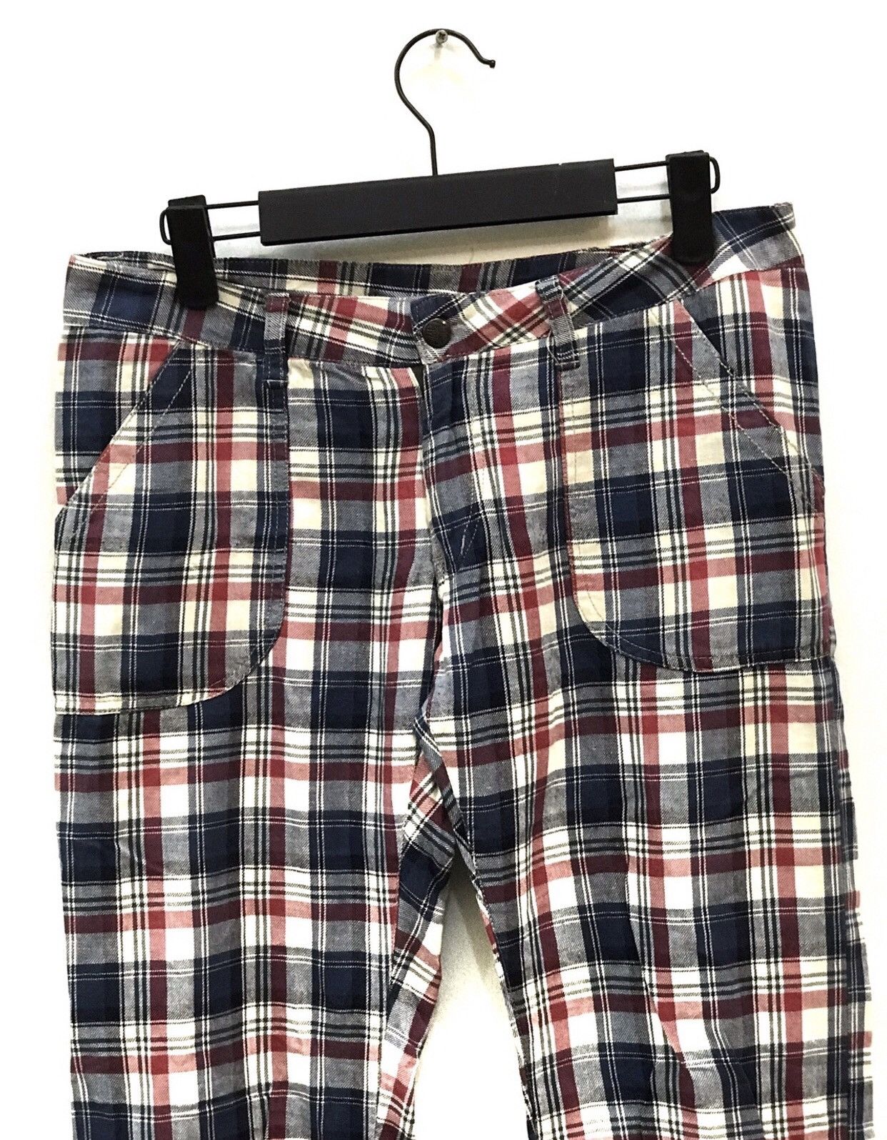 Japanese Brand Stripe Balloon Red Plaid Checked Baker Trousers Size US 29 - 4 Thumbnail