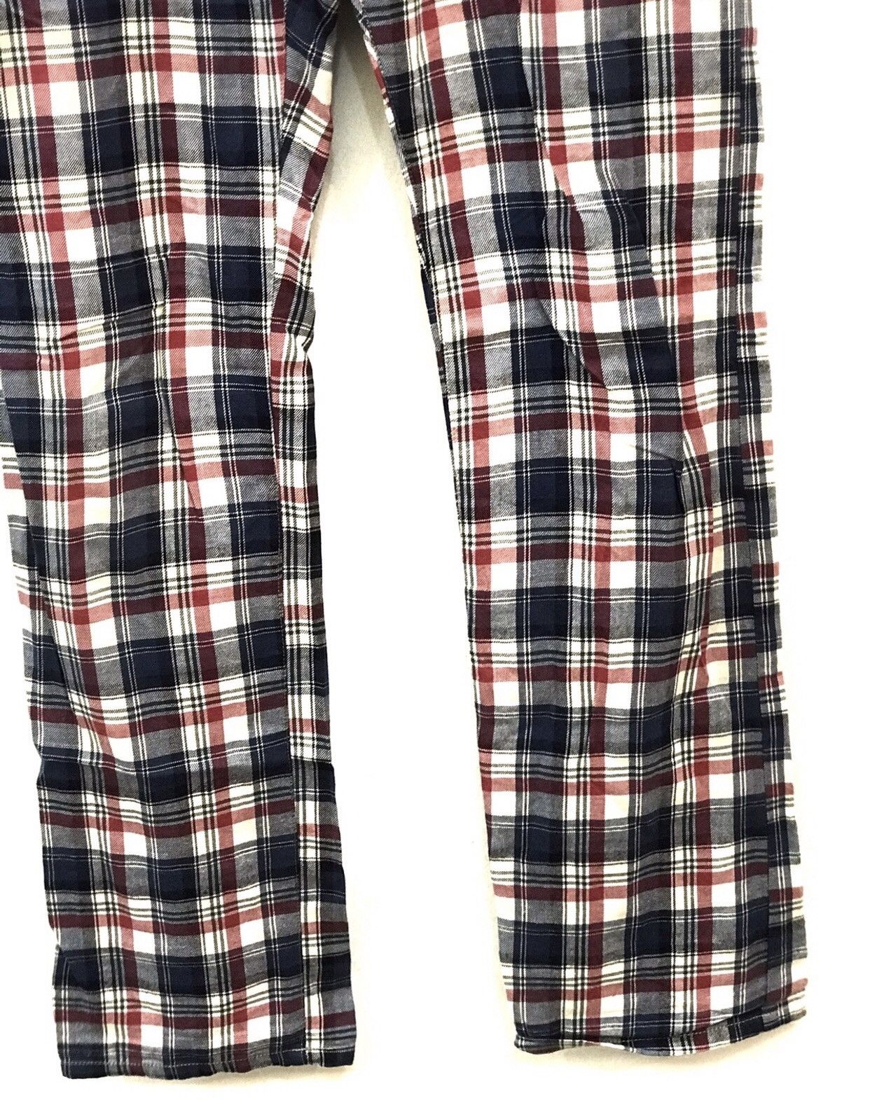 Japanese Brand Stripe Balloon Red Plaid Checked Baker Trousers Size US 29 - 3 Thumbnail