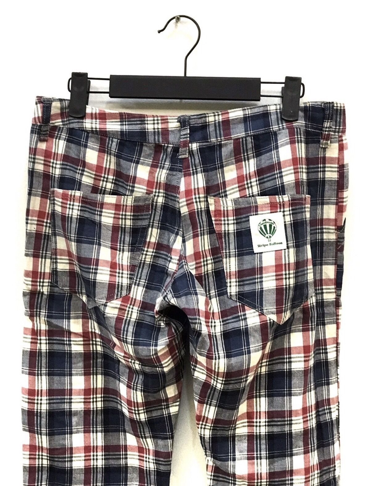 Japanese Brand Stripe Balloon Red Plaid Checked Baker Trousers Size US 29 - 5 Thumbnail