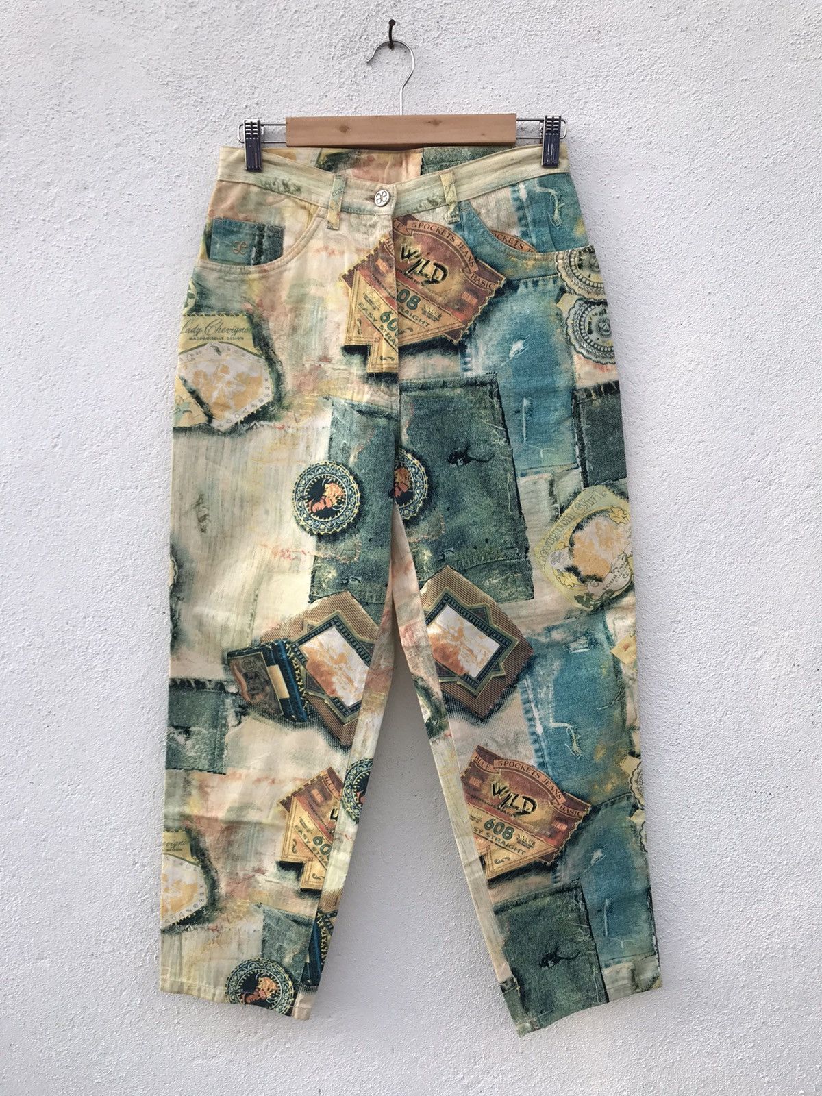 Designer × Vintage Made In Italy Elegance Full Printed Pants Size US 27 - 1 Thumbnail