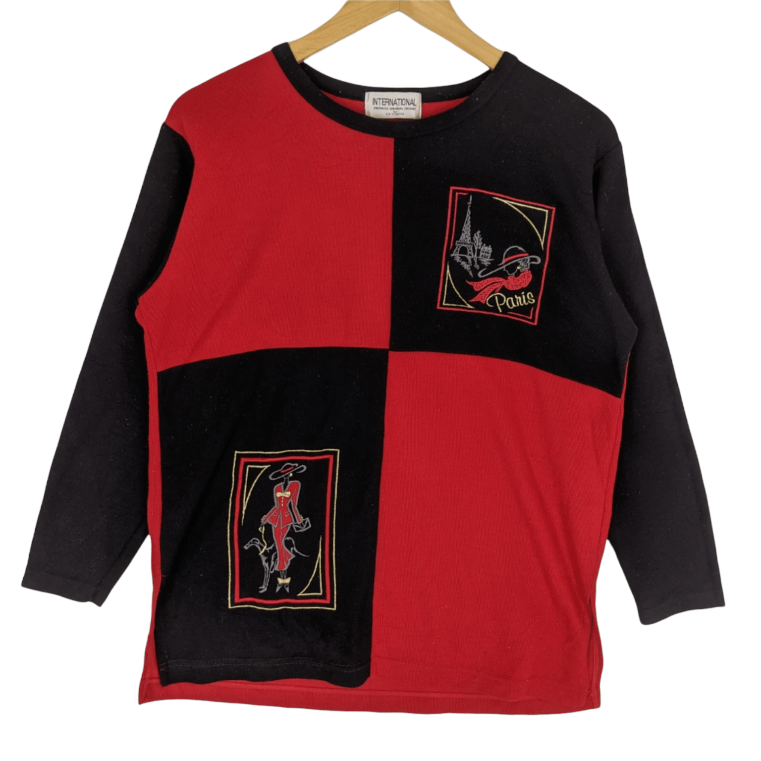 Japanese Brand CP TOKYO Paris Multicolor Jumper Sweatshirt Size M / US 6-8 / IT 42-44 - 2 Thumbnail