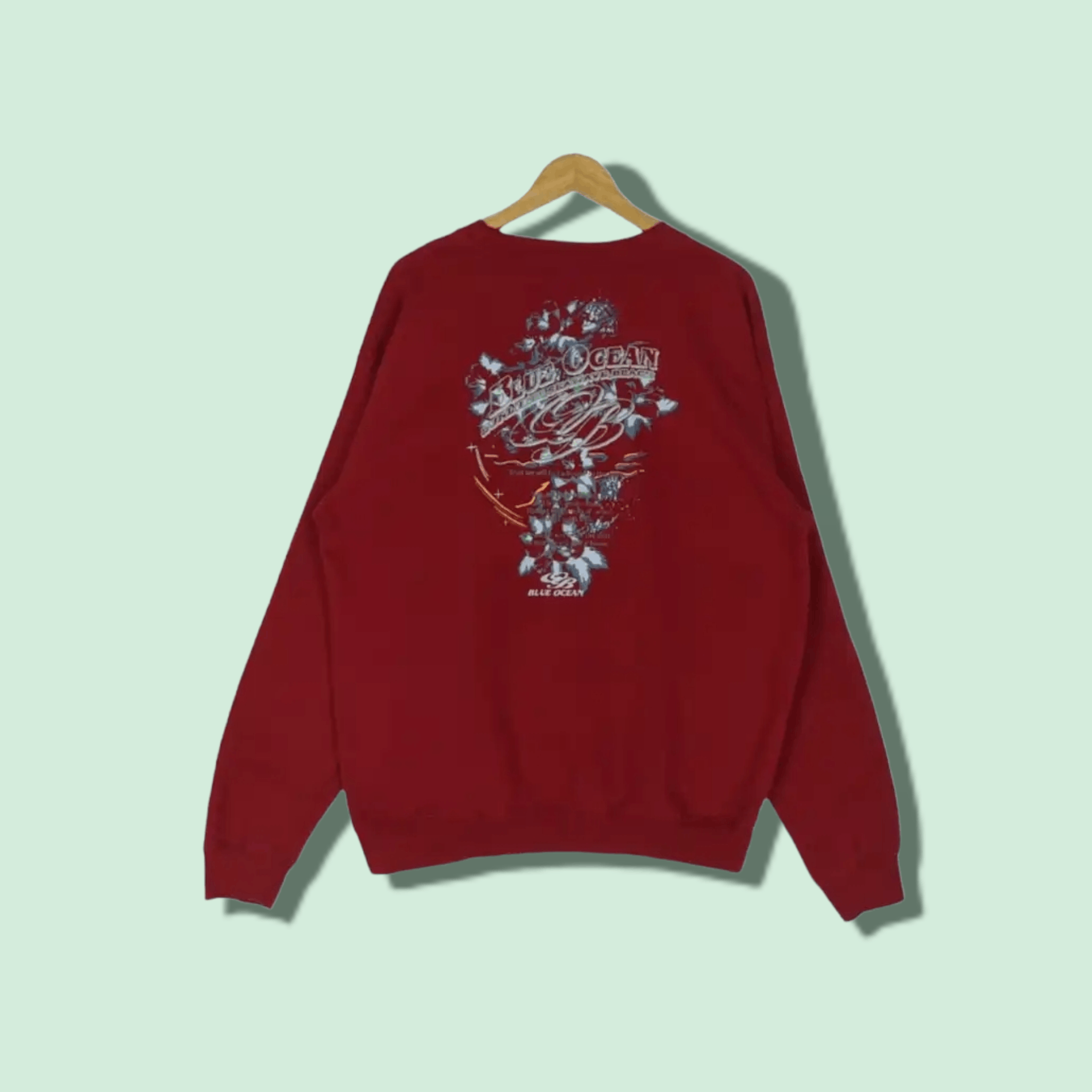 Japanese Brand BLUE OCEAN Surfboard Crewneck Jumper Sweatshirt Size US XXL / EU 58 / 5 - 1 Thumbnail
