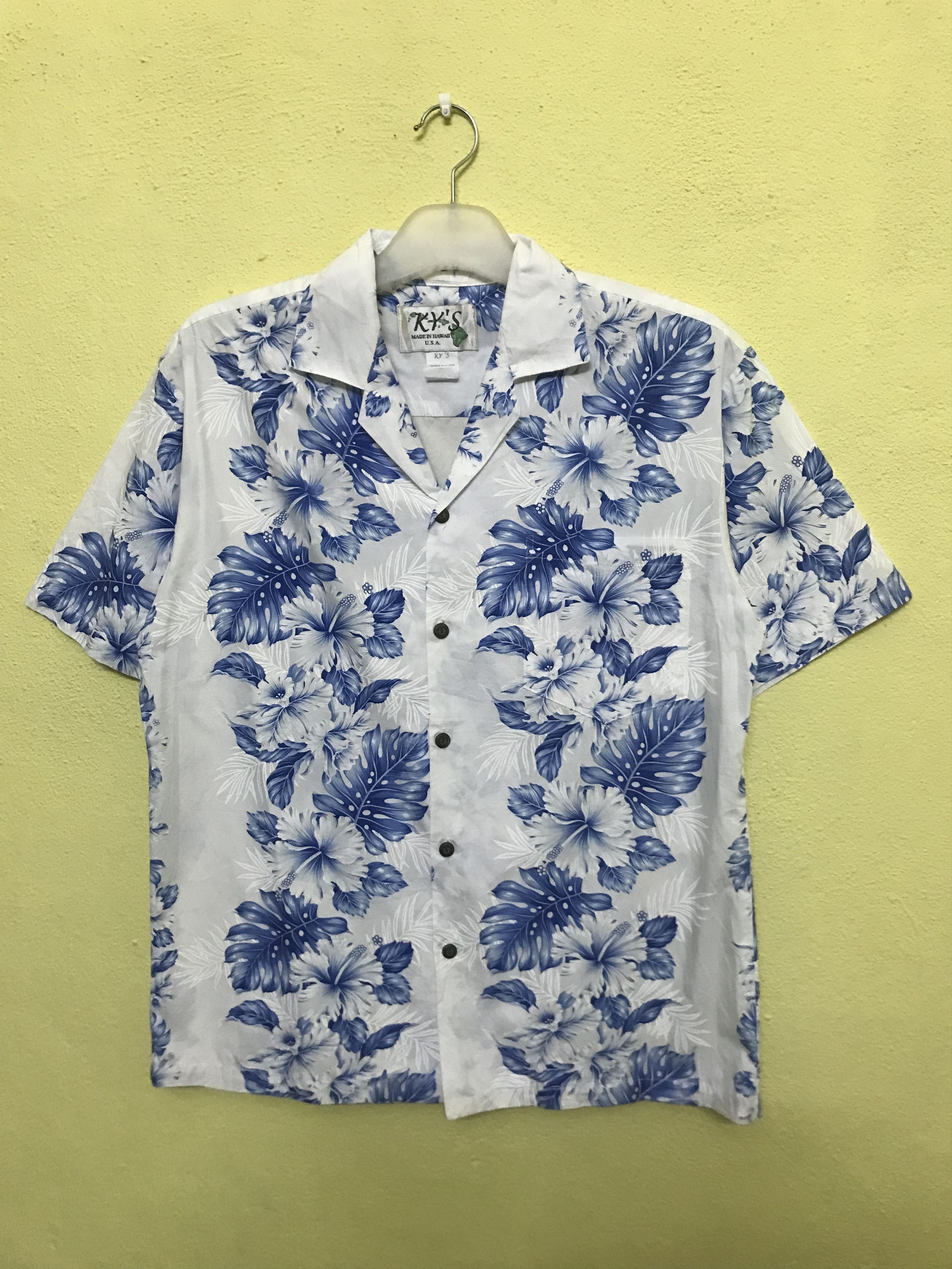 Image of Hawaiian Shirt x Made In Hawaii Ky's Hawaii Shirt in Blue, Men's (Size Small)