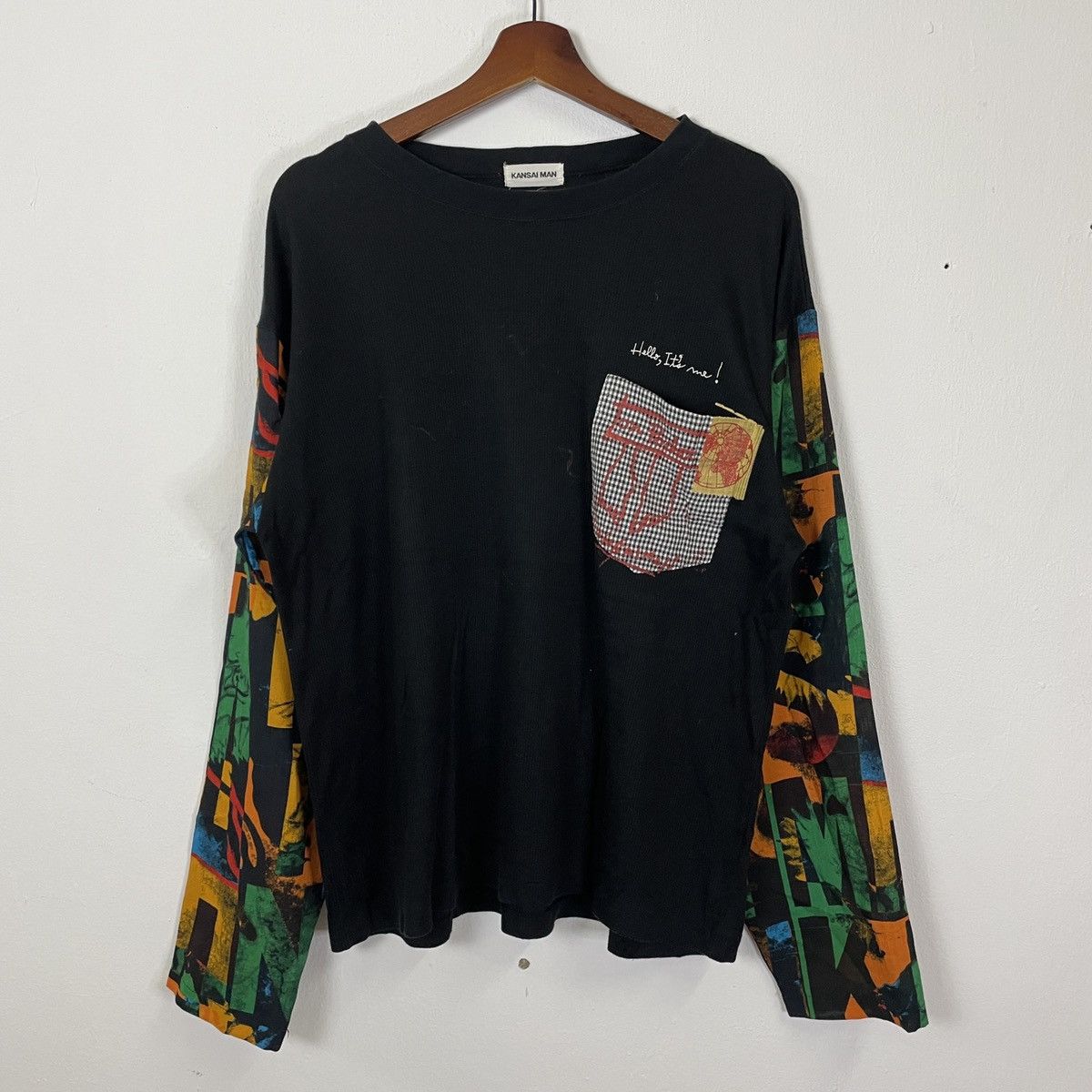 Japanese Brand Kansai Man By Kansai Yamamoto Multicolor Long Sleeve Tee Size US M / EU 48-50 / 2 - 2 Thumbnail
